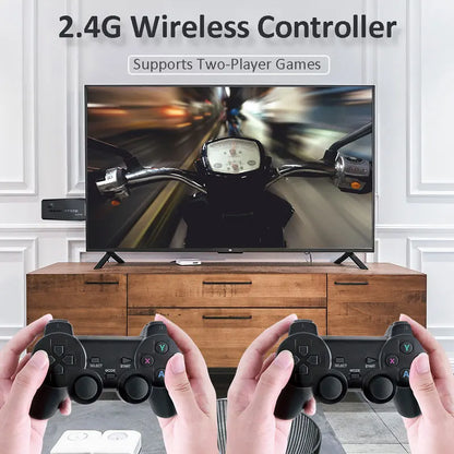 Wireless Game Console M8 Retro Stick with 9 Emulators 20000+ Games 4K HD 2.4G Controllers Plug and Play Video Games for TV