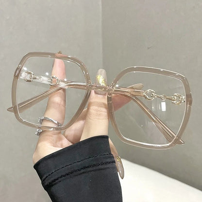 Fashionable Large Frame Myopia Glasses with Anti Blue Light and Anti Radiation High-definition Women's Full Frame Glasses