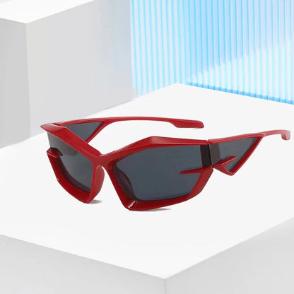 2026 New Y2K Sunglasses Women Men Green Frame Smoke Lens Geometric Cat Eye Sun Glasses UV400 Fashion Streetwear Party Festival