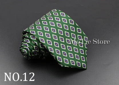 Men's Fashion Silk Tie 7.5cm Soft Novelty Necktie Blue Green Orange Color Ties For Men Dot Floral Bowtie Wedding Business Gift
