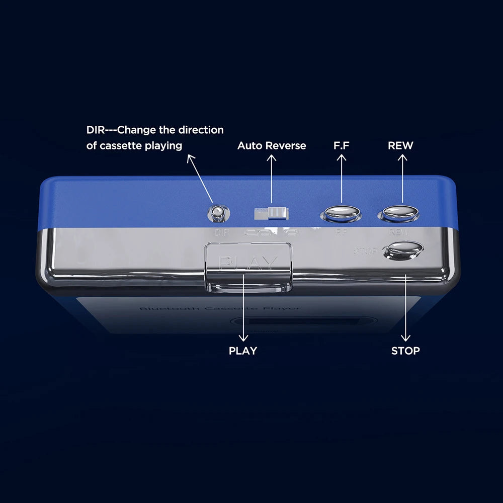 Portable Bluetooth Cassette Player,Tape Player Bluetooth Output to Headphone/Speaker,Walkman Portable Cassette Tape Player