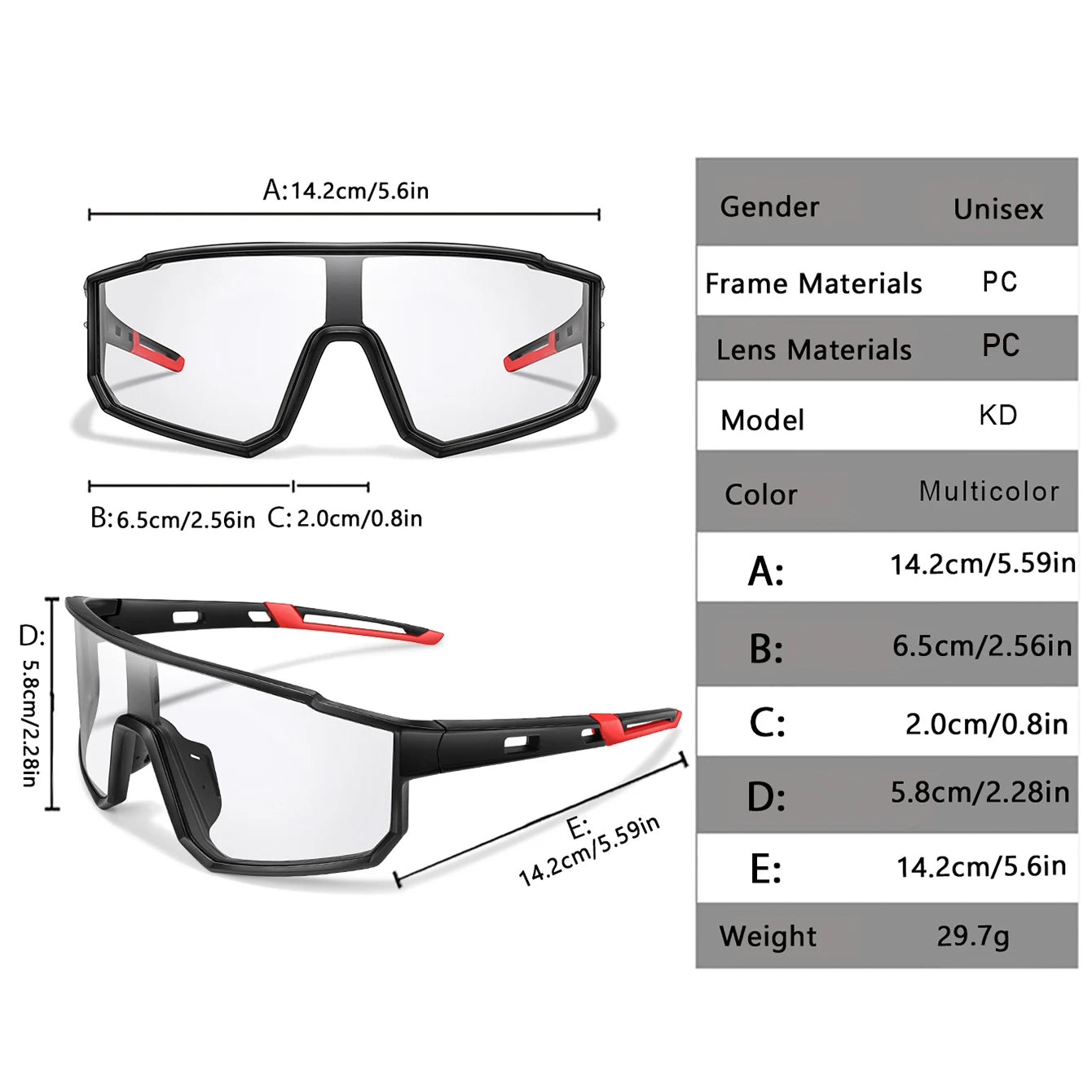 Photochromic Sunglasses New Style Brand Men Women Comfortable Windproof Cycling Glasses for Bicycle MTB Bike Running Fishing