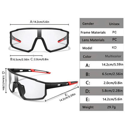 Photochromic Sunglasses New Style Brand Men Women Comfortable Windproof Cycling Glasses for Bicycle MTB Bike Running Fishing