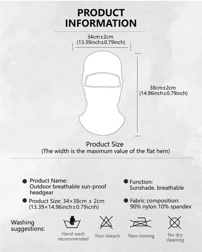 GTUBIKE Breathable Balaclava Hat High Elastic Motorcycle Full Face Mask Bicycle Ski Motorcycle Helmet Inner Cap Scarf Headgear