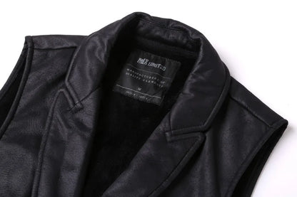 Retro Suede Vest Men Vintage Style Slim Fit Autumn Winter Mens Sleeveless Jacket V Neck Warm Waistcoat