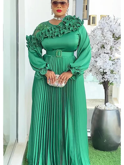 Plus Size African Party Dresses for Women 2026 New Fashion Dashiki Ankara Wedding Evening Gown Elegant Turkey Muslim Maxi Dress
