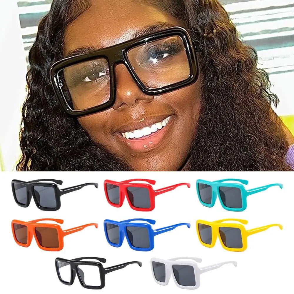 Big Oversized Square Sunglasses Punk UV400 Protection Thick Frame Sun Glasses Lady Shades for Women & Men
