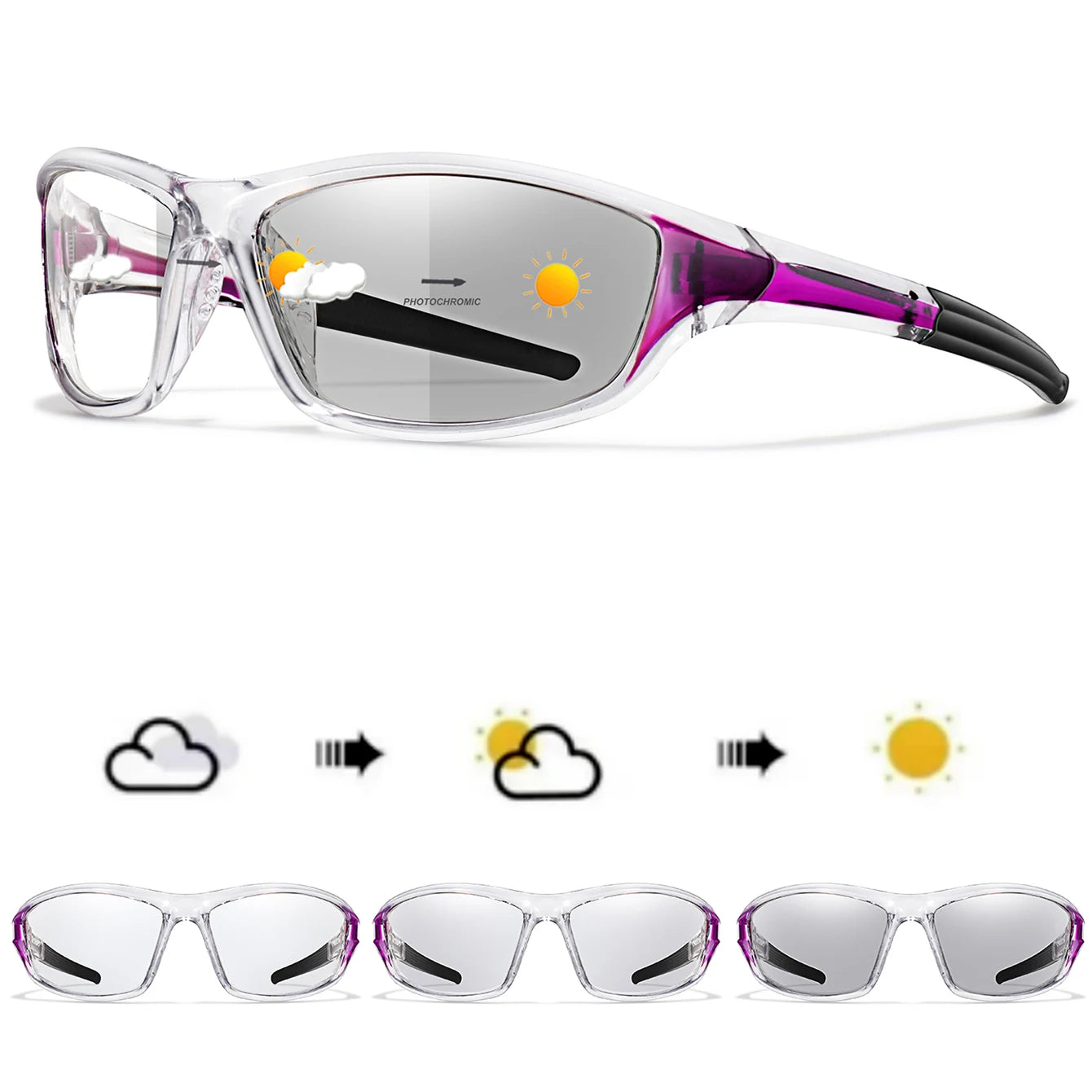 New Style Photochromic Cycling Eyewear Men Women MTB Bike Running Fishing Glasses Comfortable Brand Bicycle Goggles UV400