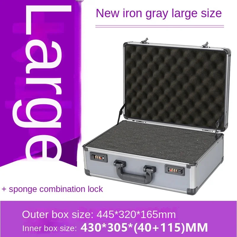 Aluminum alloy toolbox instrument equipment storage box small file safety password box