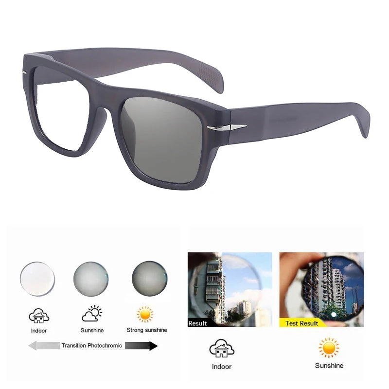  Thick Frame Men Women Square Photochromic Gray Reading Glasses Classic Presbyopia Glasses Shade Sunglasses FELRES