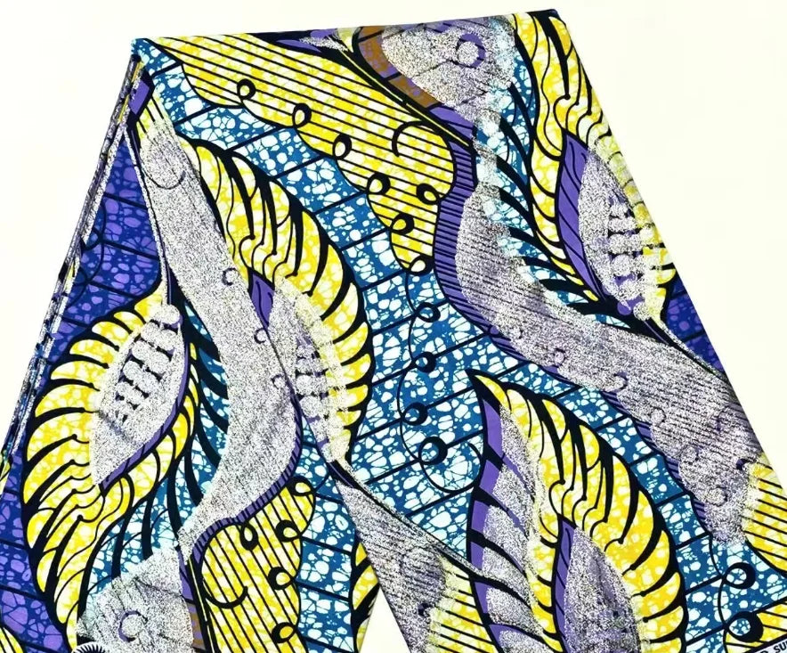 New Glitter Grand Golden Wax Fabric Cotton Ankara Golden Wax Flash Gold Print SUPER High Quality Sprinkle African Wax Fabric