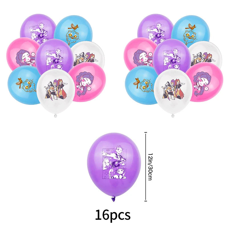 Kpop Birthday Party Decoration Tableware Set Birthday Party Supplies Balloons Cake Topper Hanging Flag Cups K-pop Party Decor