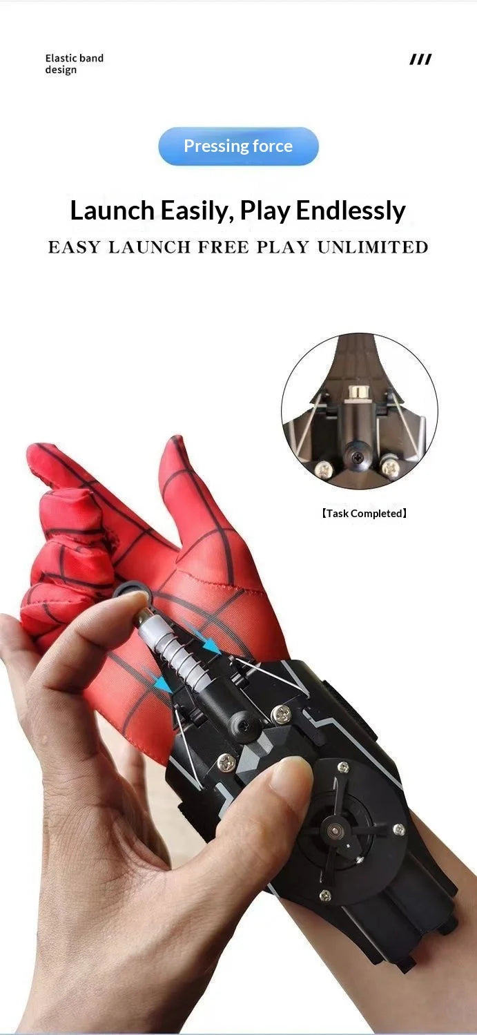 Electric Auto Retractable Web Shooter Wrist Mounted Web Launcher Novelty Cosplay Prop For Adult Role Play Collectible Ornament