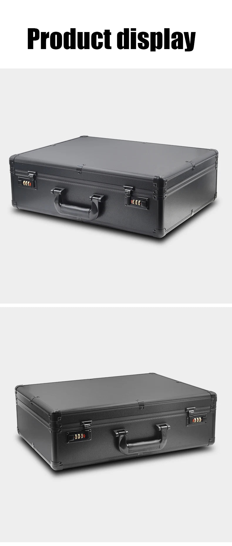 Premium Full Black Aluminum Alloy Combination Box-Versatile Storage Solution,for Tools,Documents,and Gifts,Digital password lock