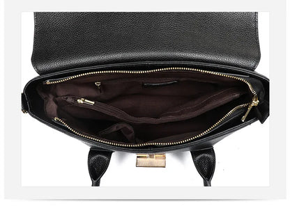 2024 New Genuine Leather Briefcase Women Handbags Large Capacity Ladies Fashion Cowhide Shoulder Messenger Bags Portable