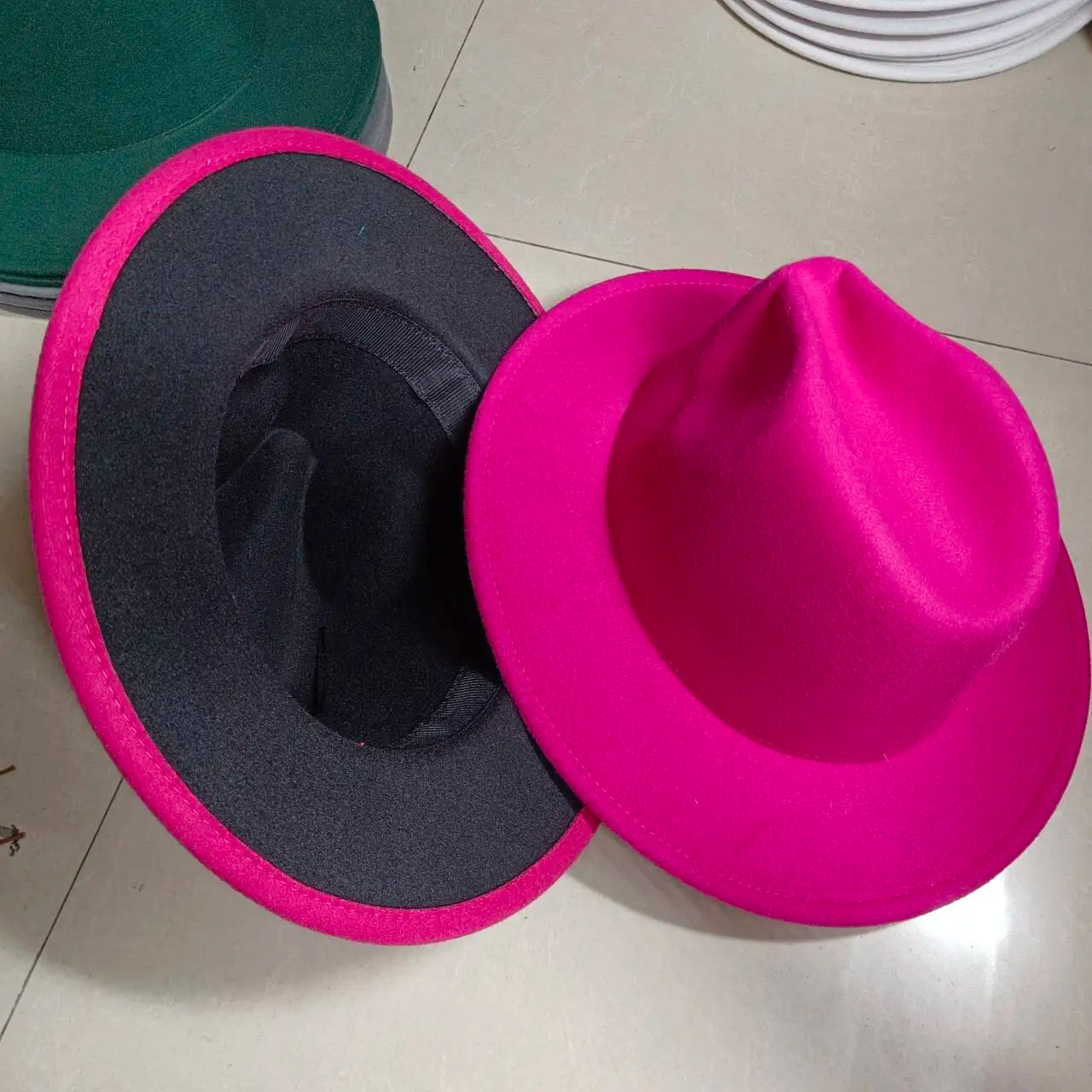 Sombreros Fedora Hat Dual Color Classic Jazz Hat Soft Fedora Hat Classic Men's and Women's Blue Jazz sombreros