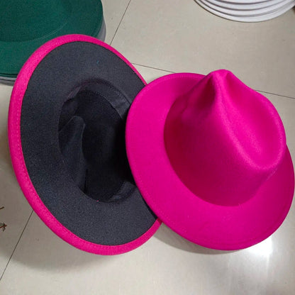 Sombreros Fedora Hat Dual Color Classic Jazz Hat Soft Fedora Hat Classic Men's and Women's Blue Jazz sombreros