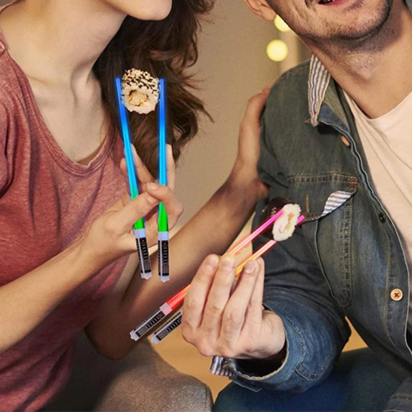 1 Pair LED Glowing Chopsticks Light Up Sticks Versatile Chopsticks for  Carnival Club Party Wedding Birthday Raves Concert