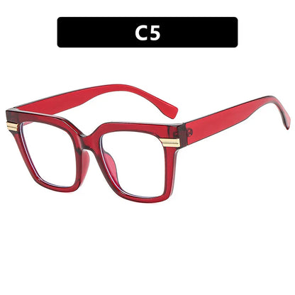 Oversized Square Reading Glasses Women Men Blue Light Protection Prescription Eyeglass Thick Frame Transparent Computer Eyewear