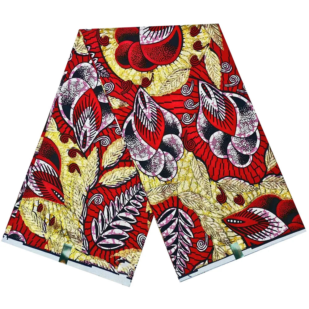 African Wax Prints Fabric Golden Wax Fabric High Quality Ankara Fabric for Party Dress New Grand Super 100% Cotton Y15, 6Yards