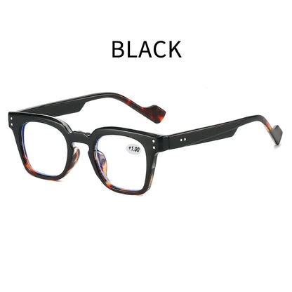 Stylish Square Frame Hyperopia Eyewear Men Anti Blue Light Reading Glasses Color Blocked Presbyopia Eyeglasses for Women