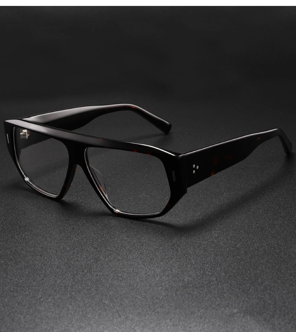 Luxury Brand Designer Thick Acetate Oversized Frame for Men Women Trendy Optical Eyewear Stylish Shield For Men lentes de sol