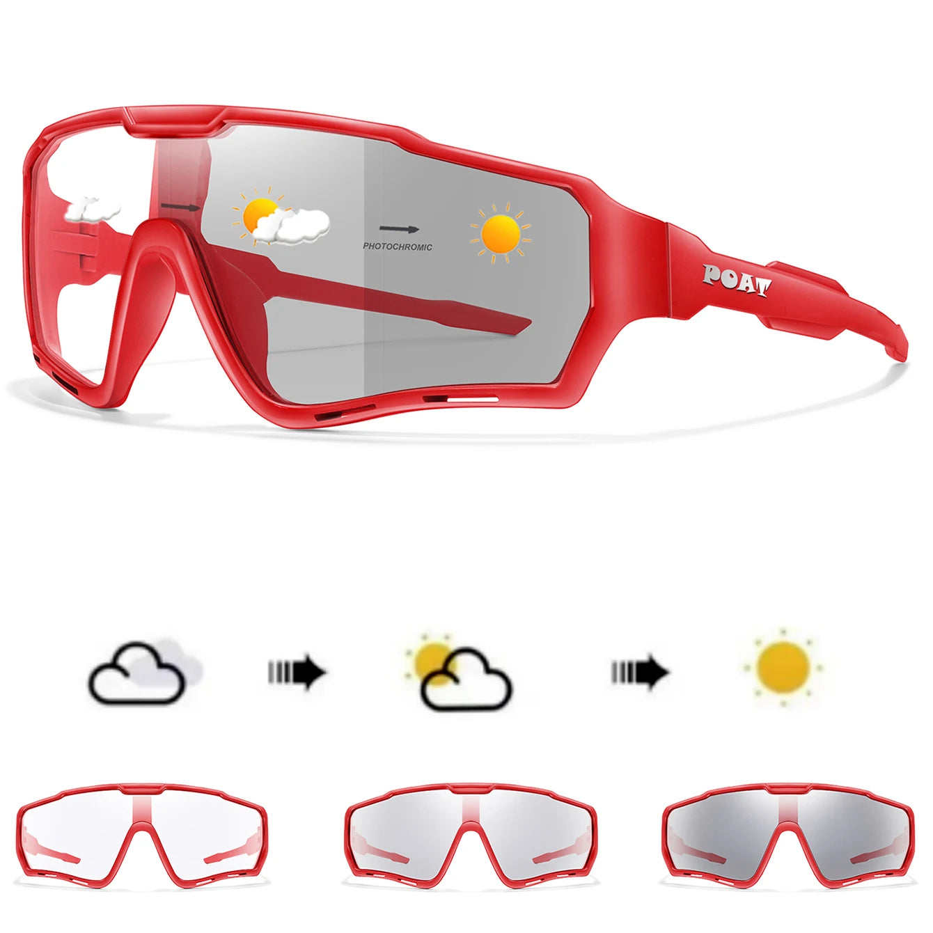 POAT Brand New Style Photochromic Sunglasses Sports Men Women MTB Bike Bicycle Eyewear Cycling Fishing Running Glasses