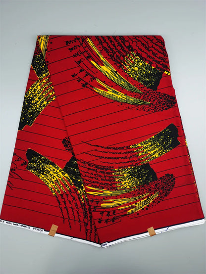 Dutch Hollandais Printed Fabric for African Classical Dress Veritable Real Wax Guaranteed 100% Cotton 6 Yards