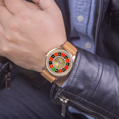 Pattern Male Watch Men Wrist Original Wheel Clock Wristwatch Russian Roulette Universal Watches Gift Logo Family Photo Souvenir