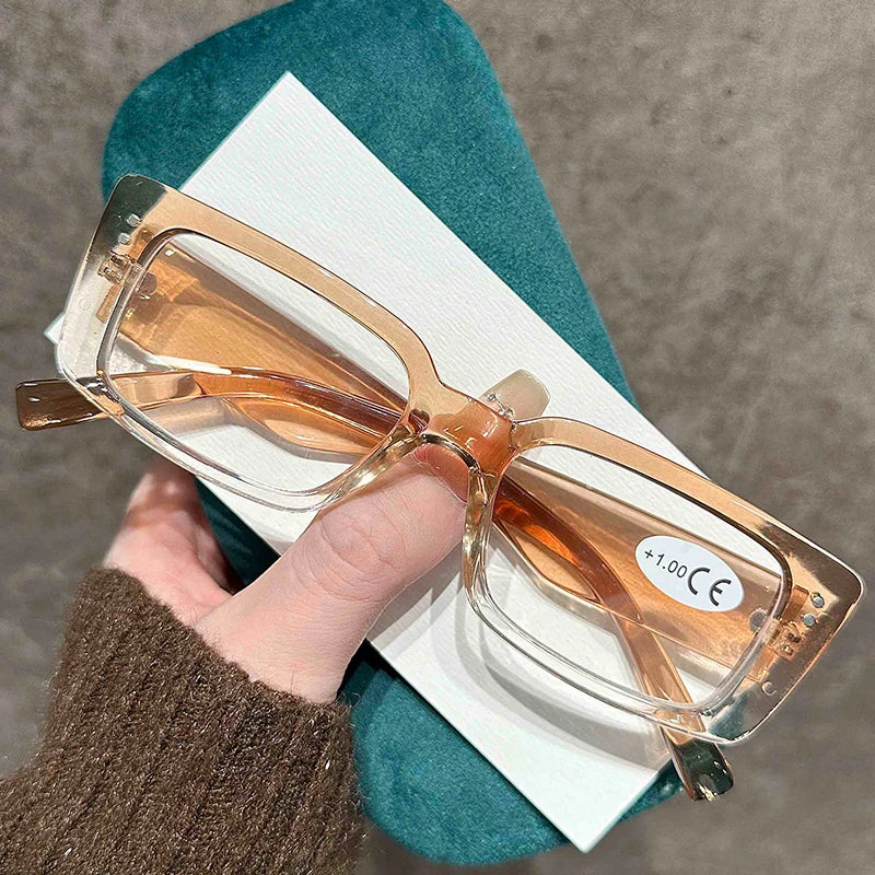 New Vintage Small Square Frame Reading Glasses Anti-Blue Light Presbyopia Eyeglasses Women and Men Eye Protection Eyewear