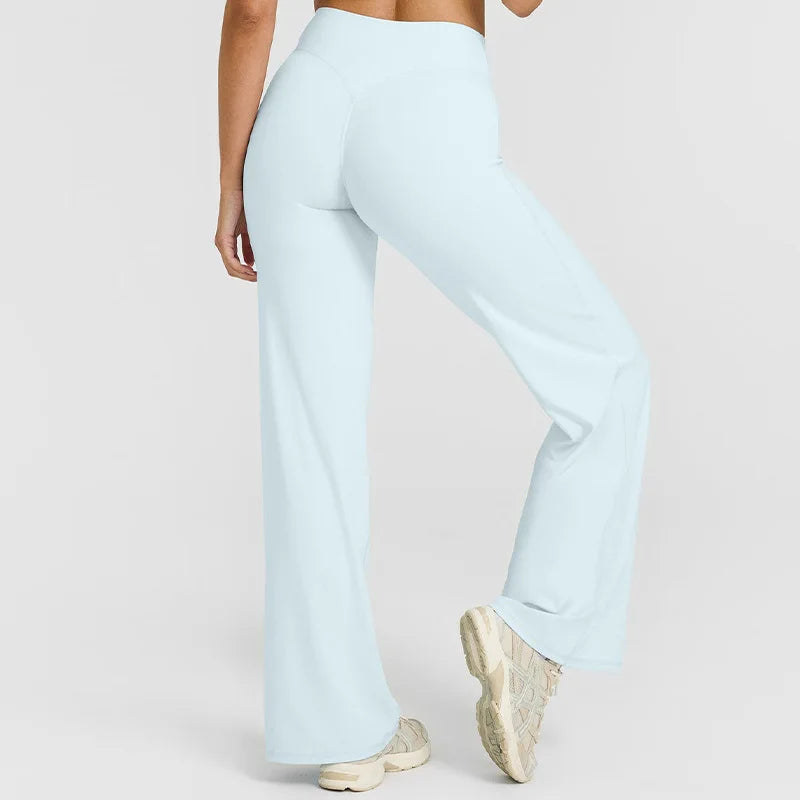 NCLAGEN SoftMotion Straight Leg Bottoms Women's Mid-Waist Yoga Pants GYM Leggings Naked Feel Pilates Running Sports Trousers