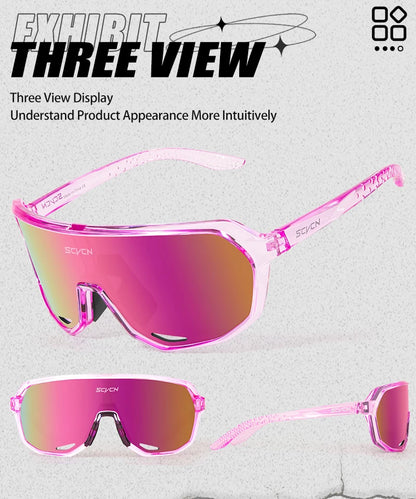 SCVCN Fashion Sports Running Glasses Outdoor Bicycle Drive Hiking Sunglasses Men MTB Cycling Sunglasses Women Road Bike Glasses