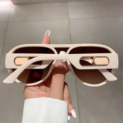 QVQV Trendy Oversized One Piece Sunglasses Women Summer Fashion Thick Frame Pilot Sun Glasses Luxury Brand Outdoor Y2K Shades