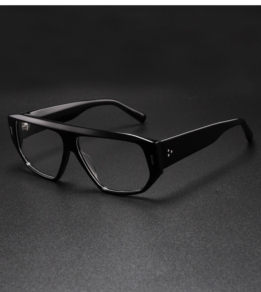 Luxury Brand Designer Thick Acetate Oversized Frame for Men Women Trendy Optical Eyewear Stylish Shield For Men lentes de sol