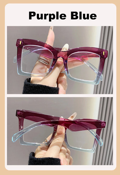 Retro Oversized Square Prescription Eyewear 2025 New Trendy Reading Glasses for Men Women Luxury HD Lens Presbyopia Spectacles