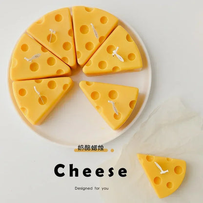 Cheese Shaped Scented Candles Yellow Cake Aromatherapy Candle Relaxing Birthday Gift Home Decoration Bedroom Ornament