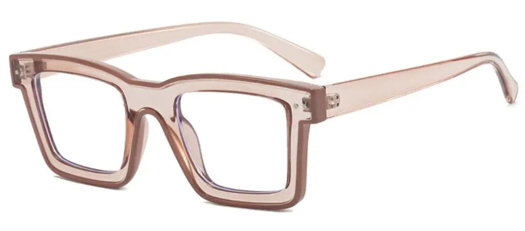 Retro Square Anti Blue Light Optical Glasses Frames Men Fashion Computer Prescription Eyeglasses Women TR90 Reading Glasses +2.5
