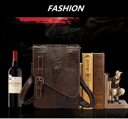 Men Crocodile Classic Briefcase retro Man Genuine Leather Shoulder messenger men luxury designer mens bag