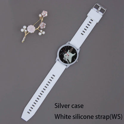 Guitar Bass Pattern Universal for Men Women Souvenir Composer Rose Gold Man Watch Silver Watches Black Bracelet Gift Clock