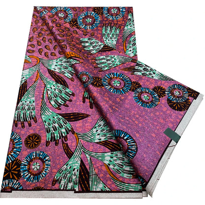 African Wax Prints Fabric Golden Wax Fabric High Quality Ankara Fabric for Party Dress New Grand Super 100% Cotton Y15, 6Yards