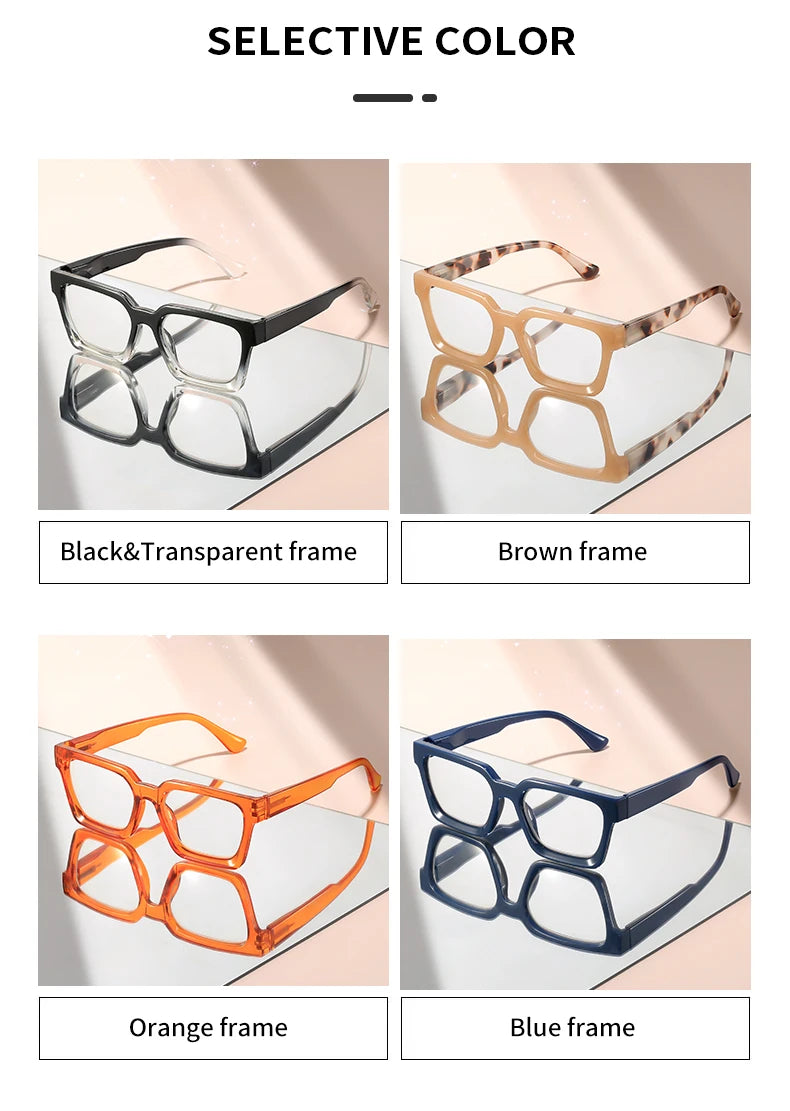 The small square frame reading glasses are classic, retro, simple and comfortable for daily wear. They are reading glasses