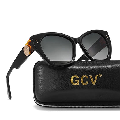 GCV Brand Acetate Appearance Patent Design Women's Butterfly Rectangular Triangle Polarized Sunglasses UV400 Fashion
