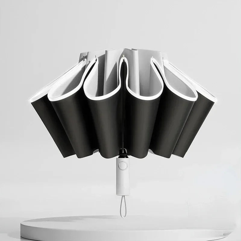 20 Bones Fully Automatic Reverse Folding Umbrella with Windproof Reflective Stripe UV Umbrellas