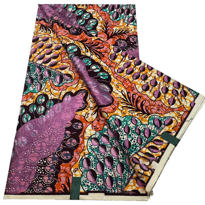 African Wax Prints Fabric Golden Wax Fabric High Quality Ankara Fabric for Party Dress New Grand Super 100% Cotton Y15, 6Yards