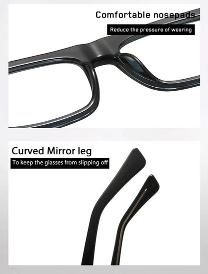 Fashion Men Prescription Myopia Glasses Luxury Brand Black Square Blue Light Blocking Eyewear Male Glasses For Vision 0 To -6.0
