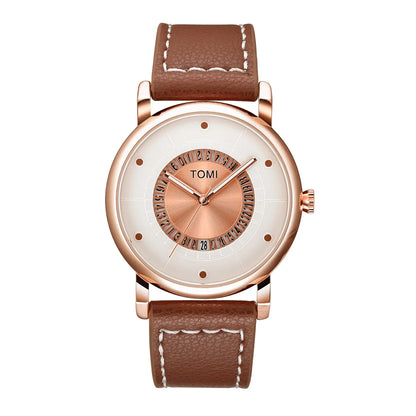 Unique Creative Half Transparent Unisex Watch clock For Men Women Couple Geek Stylish Leather Wrist watches Fashion Quartz watch