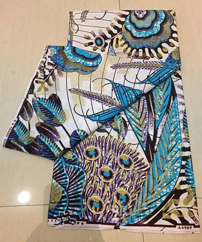New Ankara Glitter Golden Wax Soft Flash Gold Print Batik High Quality Pagne Purple Women Tissus African Grand Golden Wax Fabric