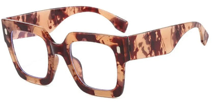 Vintage Big Frame Square Reading Glasses Women Men Fashion Brand Prescription Eyeglasses Transparent Computer Blue Light Glasses