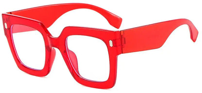 Vintage Big Frame Square Reading Glasses Women Men Fashion Brand Prescription Eyeglasses Transparent Computer Blue Light Glasses