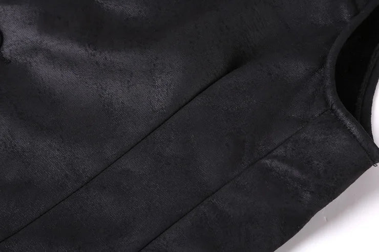 Retro Suede Vest Men Vintage Style Slim Fit Autumn Winter Mens Sleeveless Jacket V Neck Warm Waistcoat